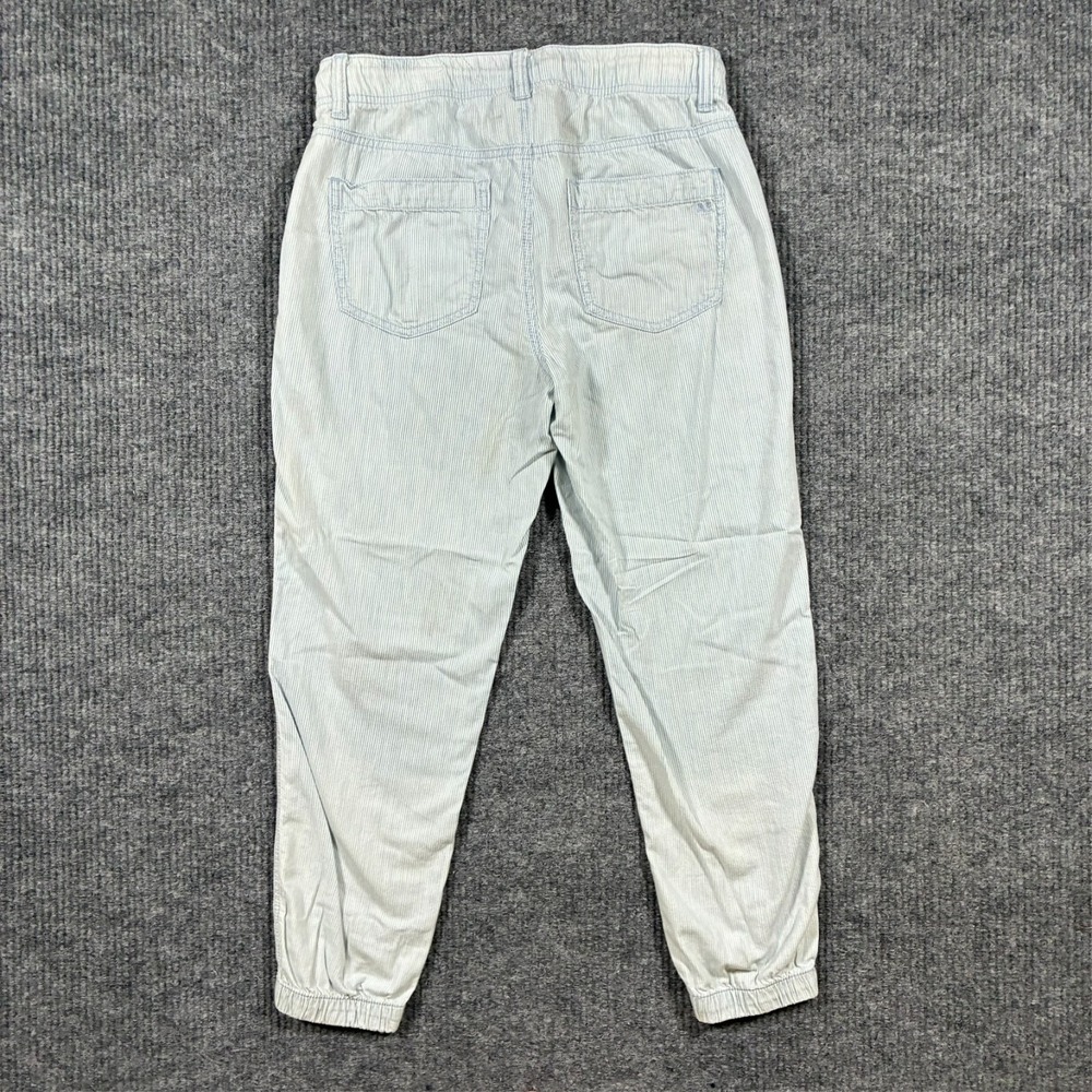 American Eagle Womens Jogger Pants Size 6 Regular Blue Striped Pull On Mid Rise - Picture 2 of 10